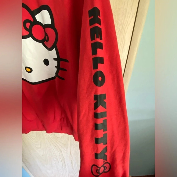 HELLO KITTY by Samrio Official Red sweatshirt Sz Medium BioWorld Crewneck - Picture 4 of 8